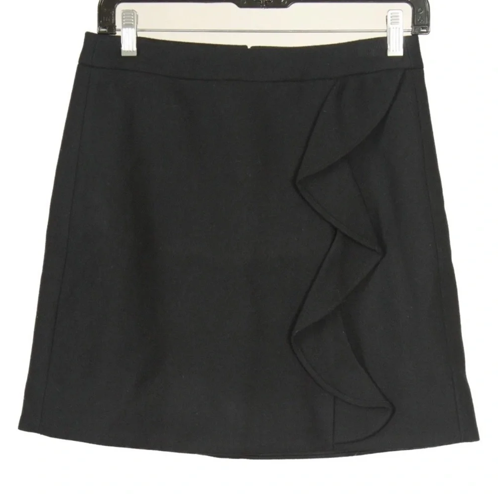 J. Crew Mercantile Wool Ruffle Detail Skirt